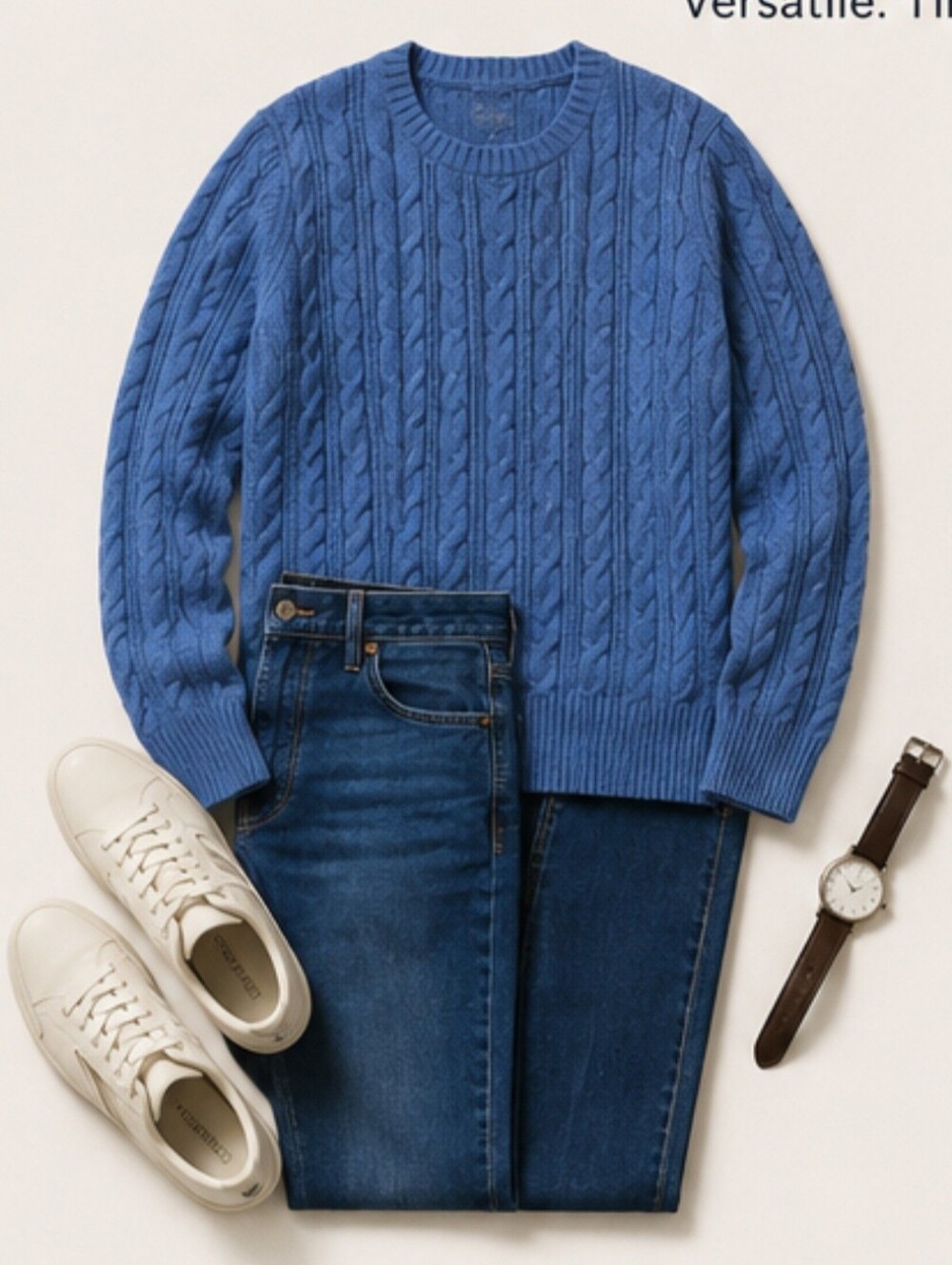 St. John's Bay Blue Cable Knit Sweater